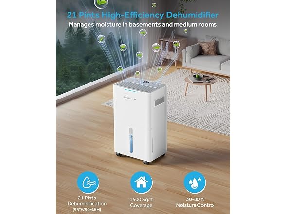 Dravonic 1500 Sq.Ft Dehumidifier