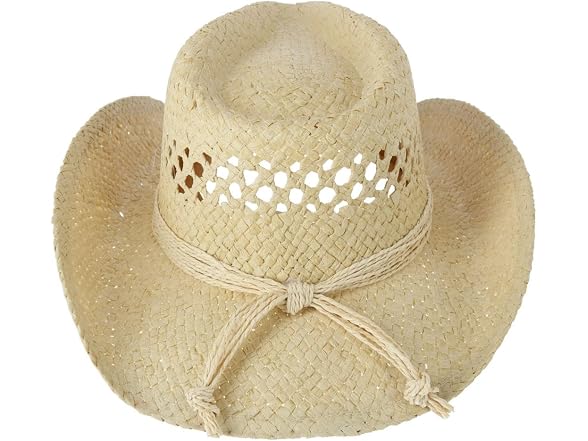 CTM Women's Western Straw Cowboy Hat