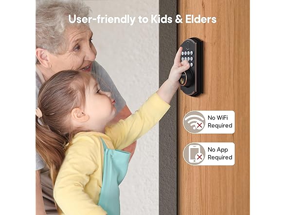 ELAMOR M19-Bronze Fingerprint Door Lock (Bronze)