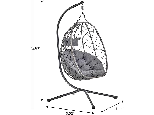 Leisuremod Summit Egg Swing Chair