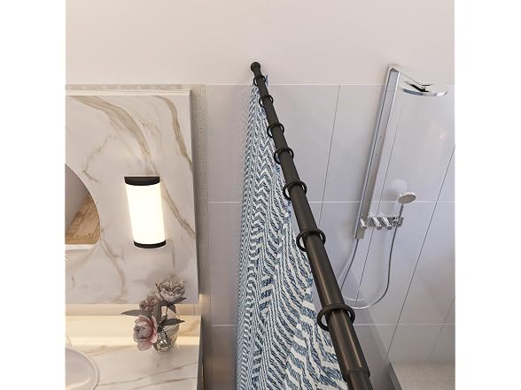 Design House Tension Shower Rod, 36-63", Matte Black