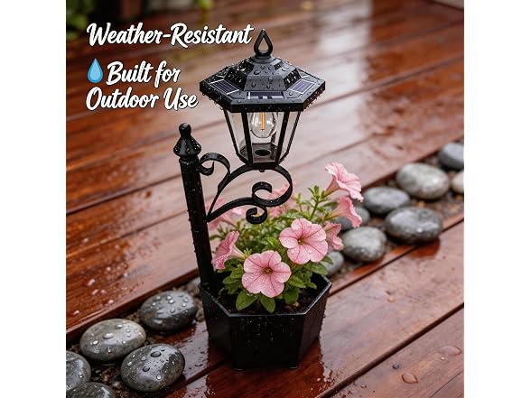 DJGIFI 2-in-1 Solar Planter Lamp 75cm
