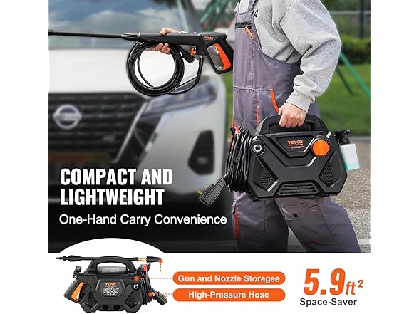 VEVOR Electric Pressure Washer, 2150-PSI 1.85-GPM