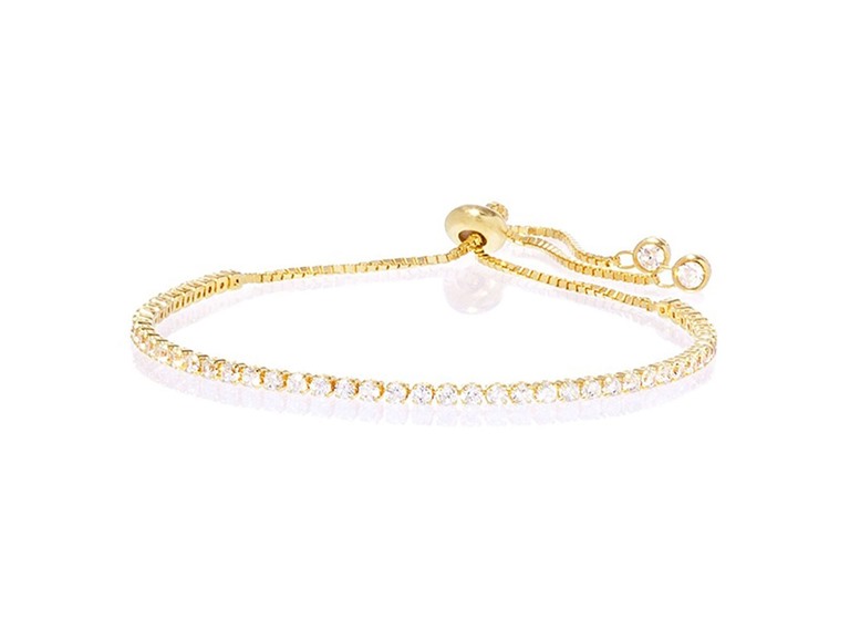 AAA IGT-DAAS-DBB260-G Genuine Crystal Adjustable Braelet Gold 