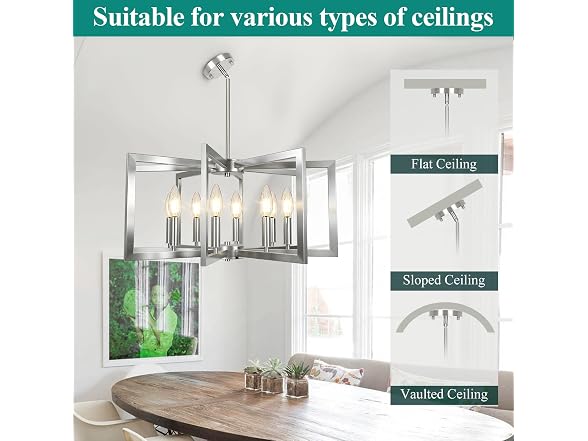 Bairth B0FM319F5X Brushed Nickel Kitchen Chandelier