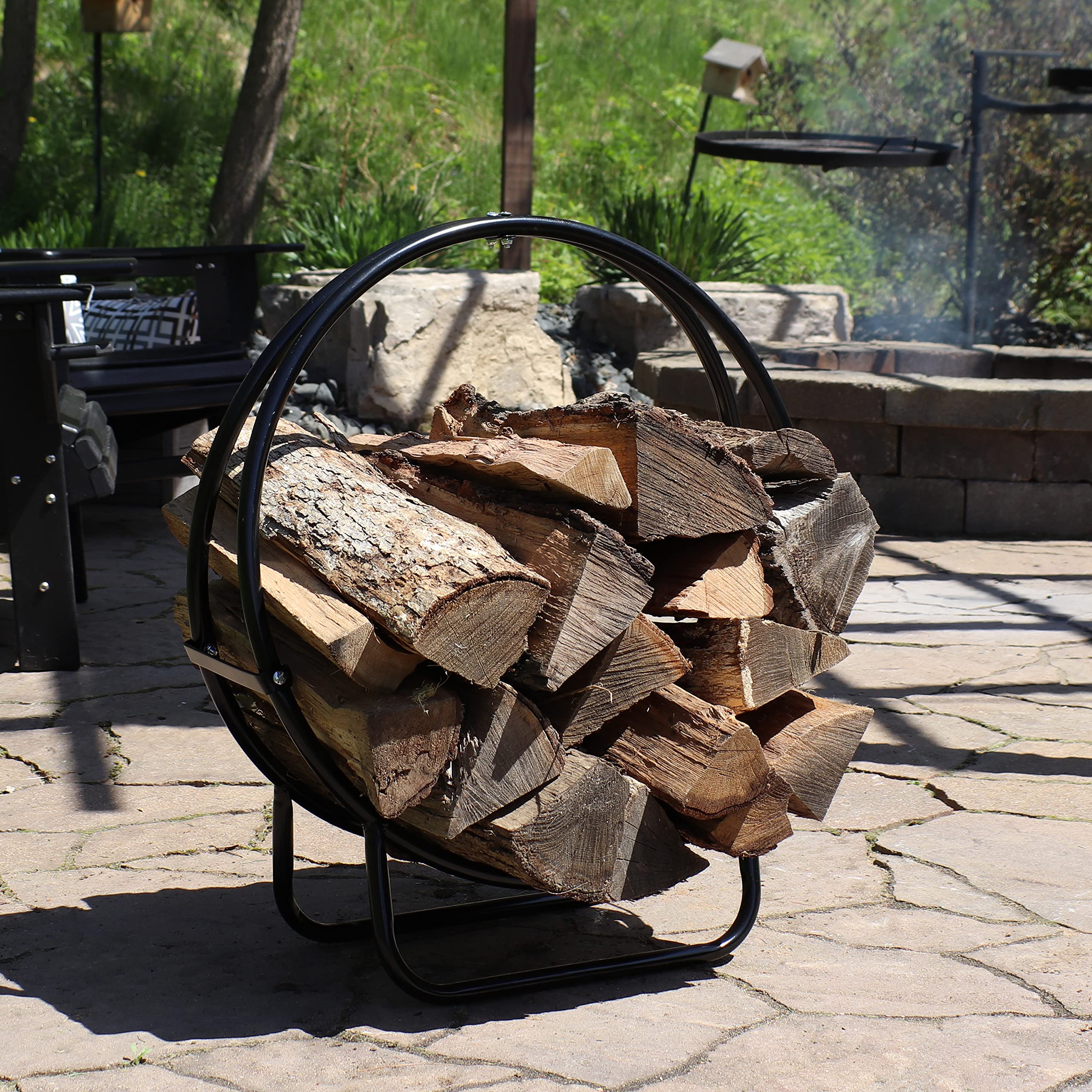 Sunnydaze Décor 24" Firewood Log Hoop - Gallery 15