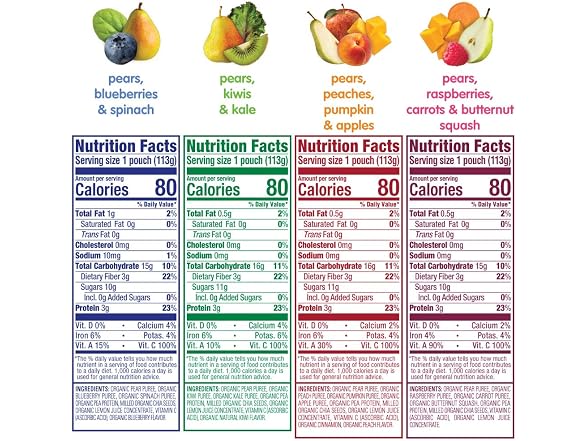 16PK Happy Tot Organics Fruit & Veggie Puree