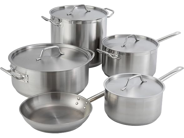Winco 30 qt Stainless Steel Brazier with Lid