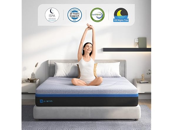 Avenco 10 Inch Gel Memory Foam Queen Mattress