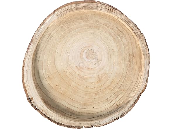 Wood Tree Bark Indented Display Tray 