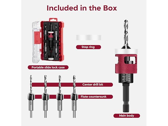 Csyibeielec 7 Pcs Countersink Drill Bit
