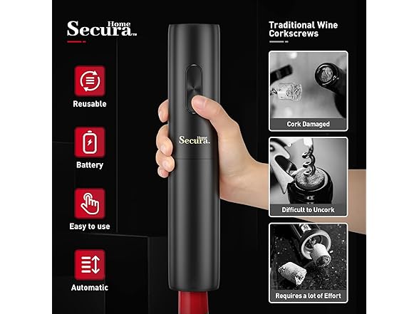 Secura Electric Battery Operated Wine Opener