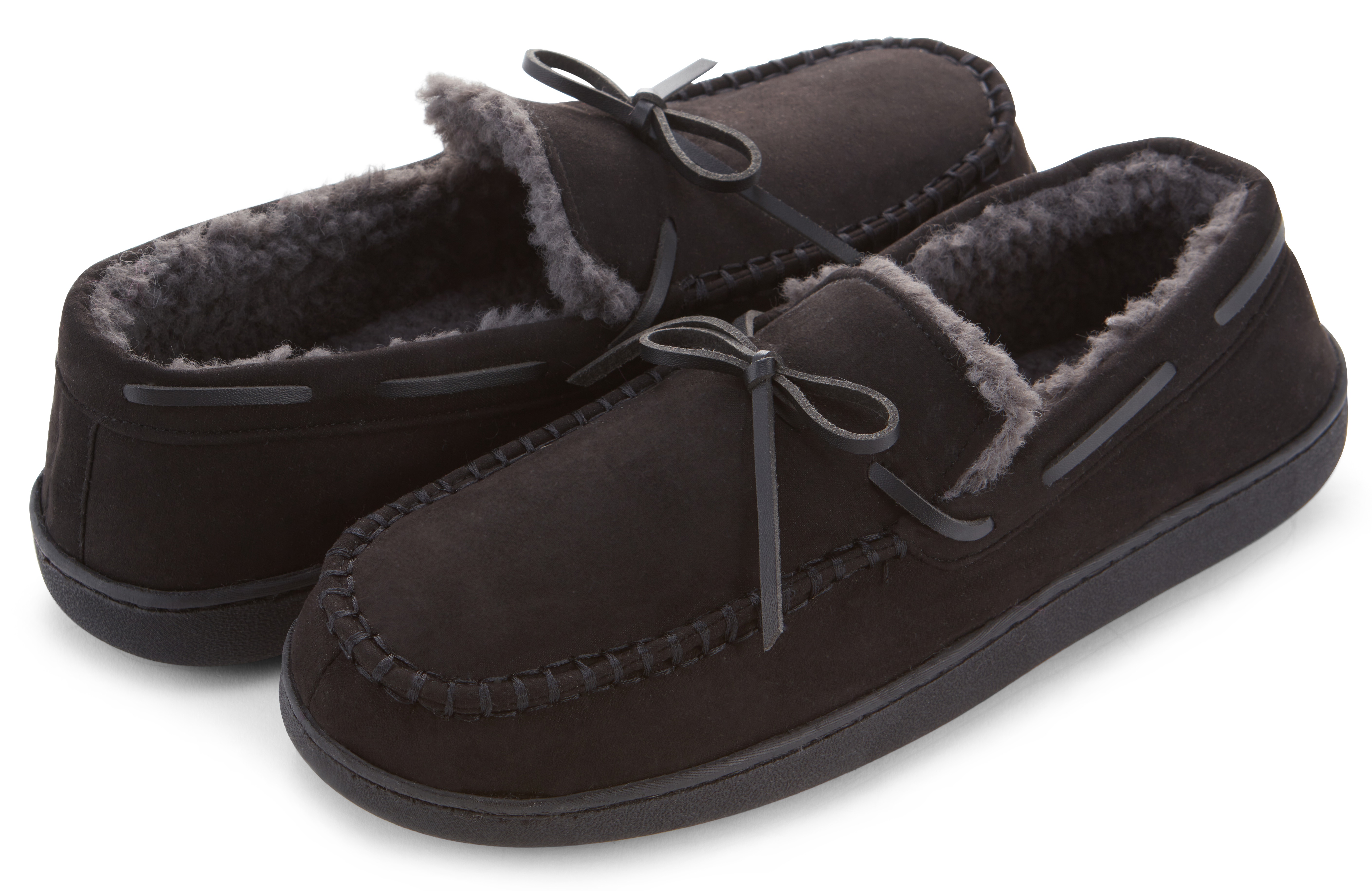 Floopi Men's Moccasin Slipper with Bow - Gallery 12
