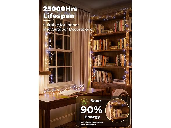 SmartDawn Fairy Lights Plug in 200-LED