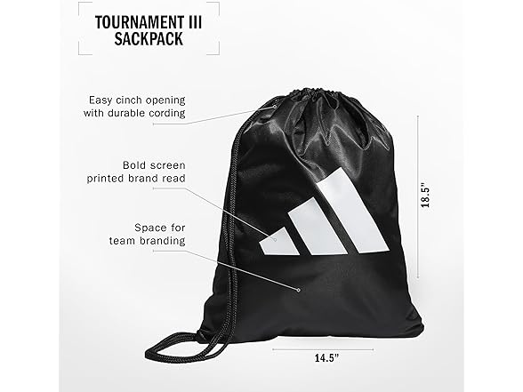 adidas Tournament 3.0 Sackpack Drawstring Bag