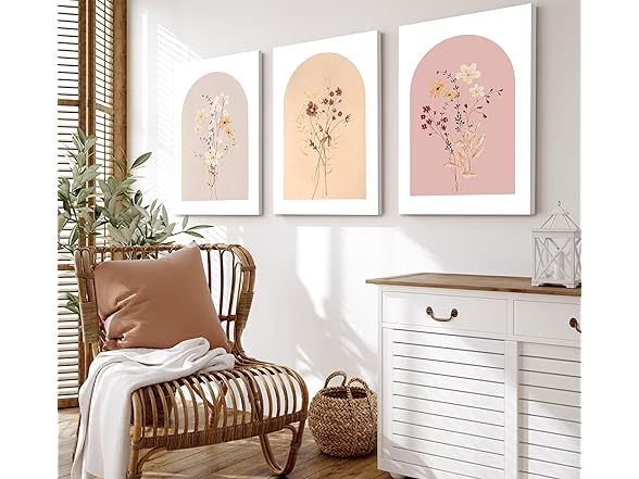 Framed Watercolor Wildflower Wall Art