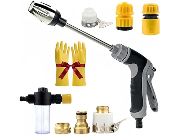 Pressure Washer Gun with Foam Cannon & 6 Adapters