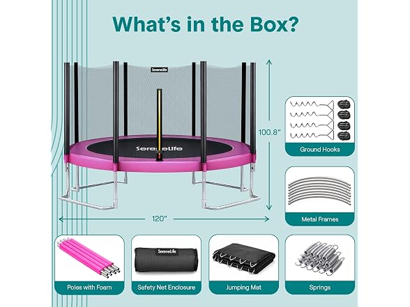SereneLife 10 ft Outdoor Trampoline