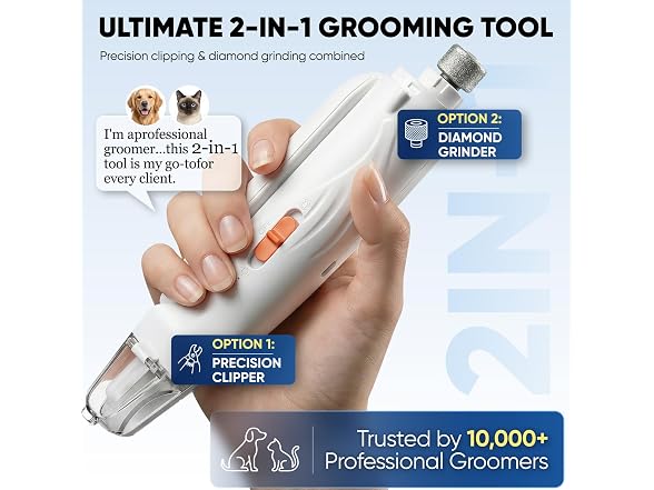 2-in-1 Dog & Cat Nail Clippers and Grinder wi