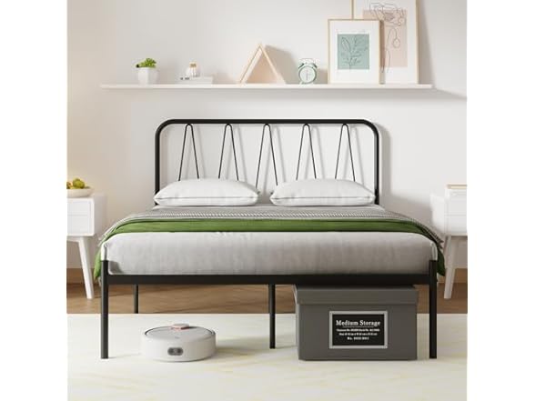 Novilla Queen Size Bed Frame with Modern Headboard