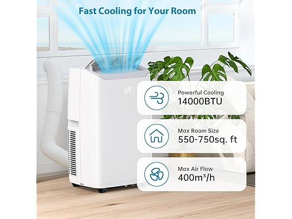 Vossfamul 4-in-1 14,000 BTU Portable AC with Heat