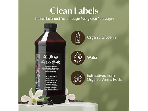 Organic Vanilla Extract, 16oz