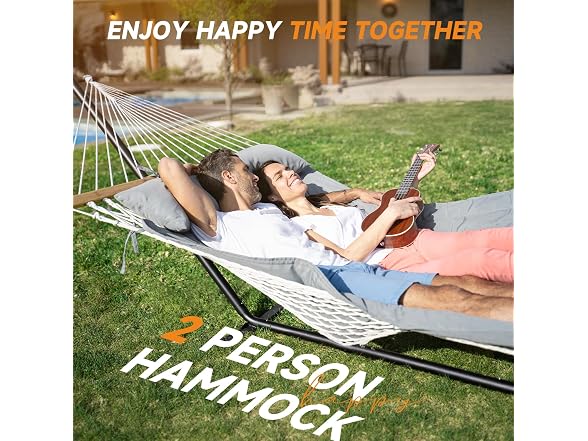 Everyfun 2 Person Outdoor Hammock with Stand
