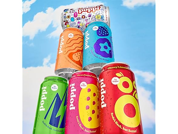 Poppi Sparkling Prebiotic Soda Variety, 12-Pack