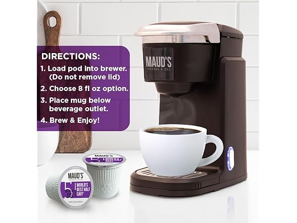 50CT Maud's Half Caff Coffee Pods, 50ct, Medium Roast