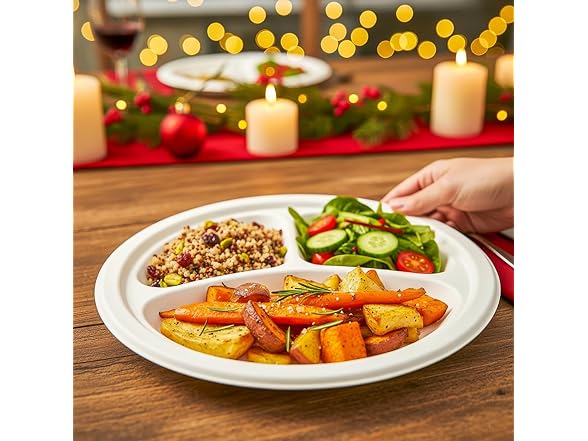 Sugarcane Compartment Plates 10" 100ct