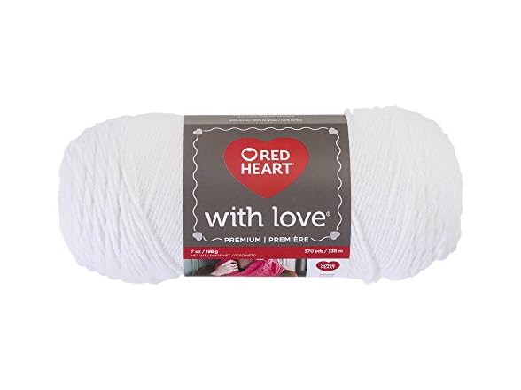 Red Heart 10016763 With Love Yarn, White