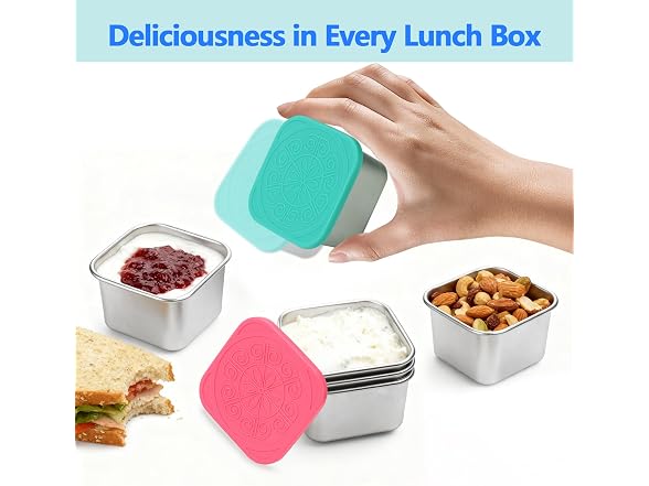 WAWINY 8 Pack Stainless Steel Snack Containers - 6oz