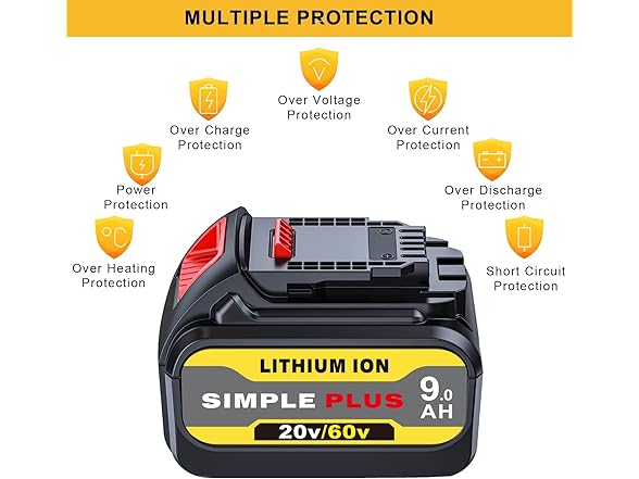 Simple Plus 9Ah Replacement Battery Dewalt 20V/60V
