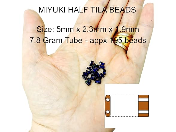 Miyuki Half Tila 2 Hole Rectangle Beads 5x2.3mm