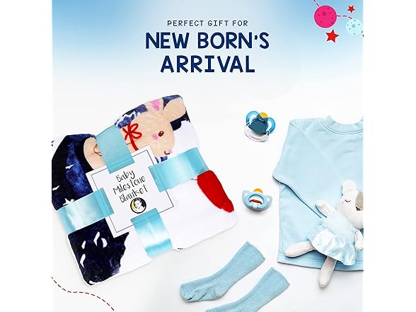 Fleece Baby Milestone Photo Blanket