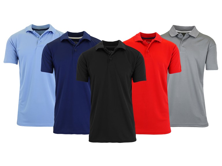 5Pk Mens S/S Performance Polo (S - 3XL) - Gallery 7
