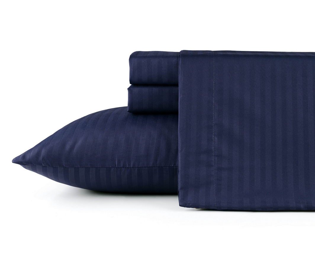 Bibb Home 1500 Series Damask Stripe 4 Piece Sheet Set - Gallery 21