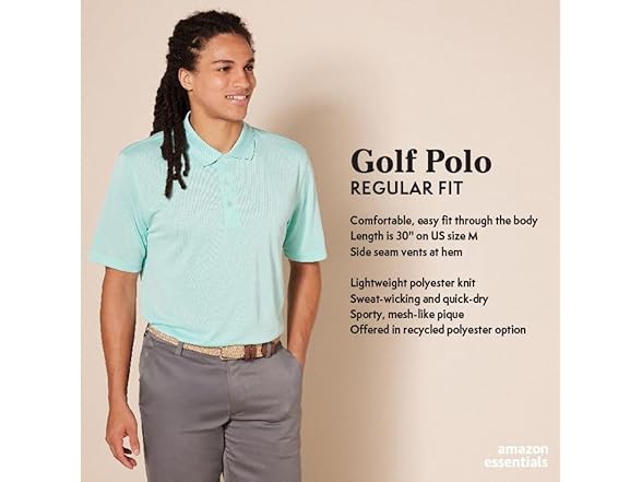 Amazon Essentials Mens Golf Polo Shirt