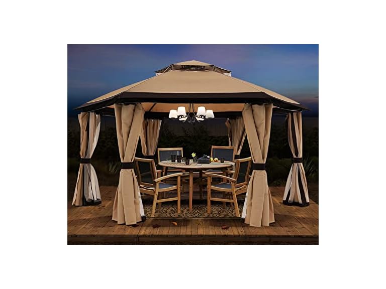 10'x10' Gazebos for Patios Outdoor Hexagonal