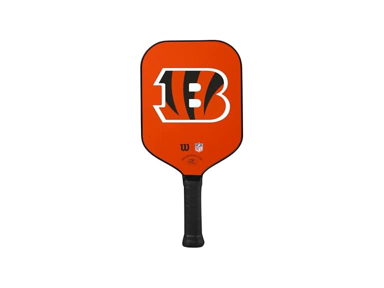Wilson NFL Collection Fierce Team Pickleball Paddle - Grip Size 2-4 1/4", Cincinnati Bengals