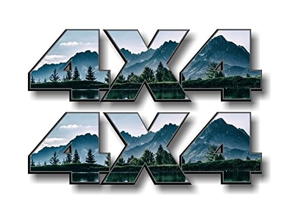 4x4 Mountain Escape Decals Black 13"