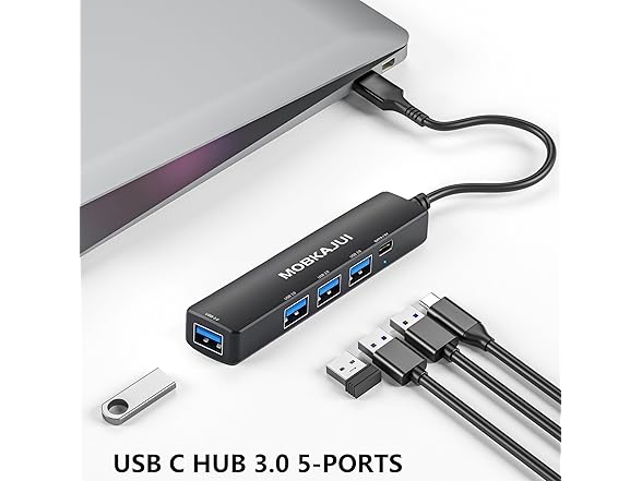 MOBKAJUI 5-Port USB-C 3.0 Hub