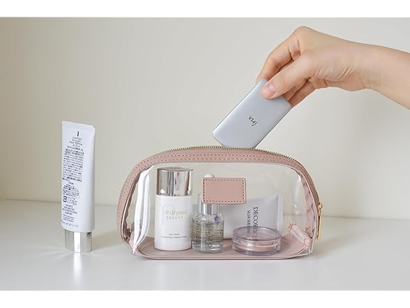 CONLINGDA Clear Makeup Bag,  (Pink, Small)