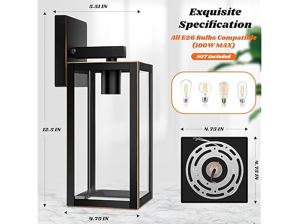 Brightever 2-Pack Outdoor Lights, Waterproof, Bronze