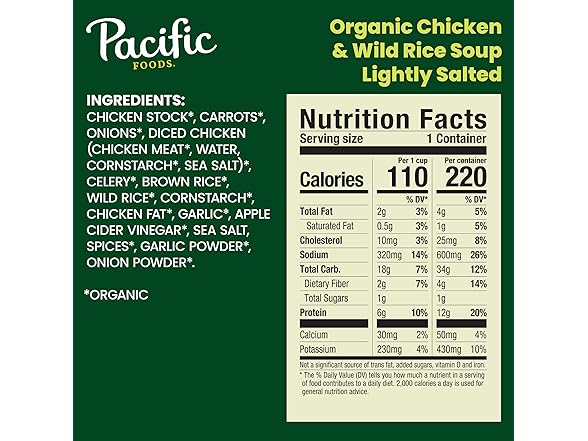 Pacific Foods, Soup Chicken Wild Rice Low Sodium