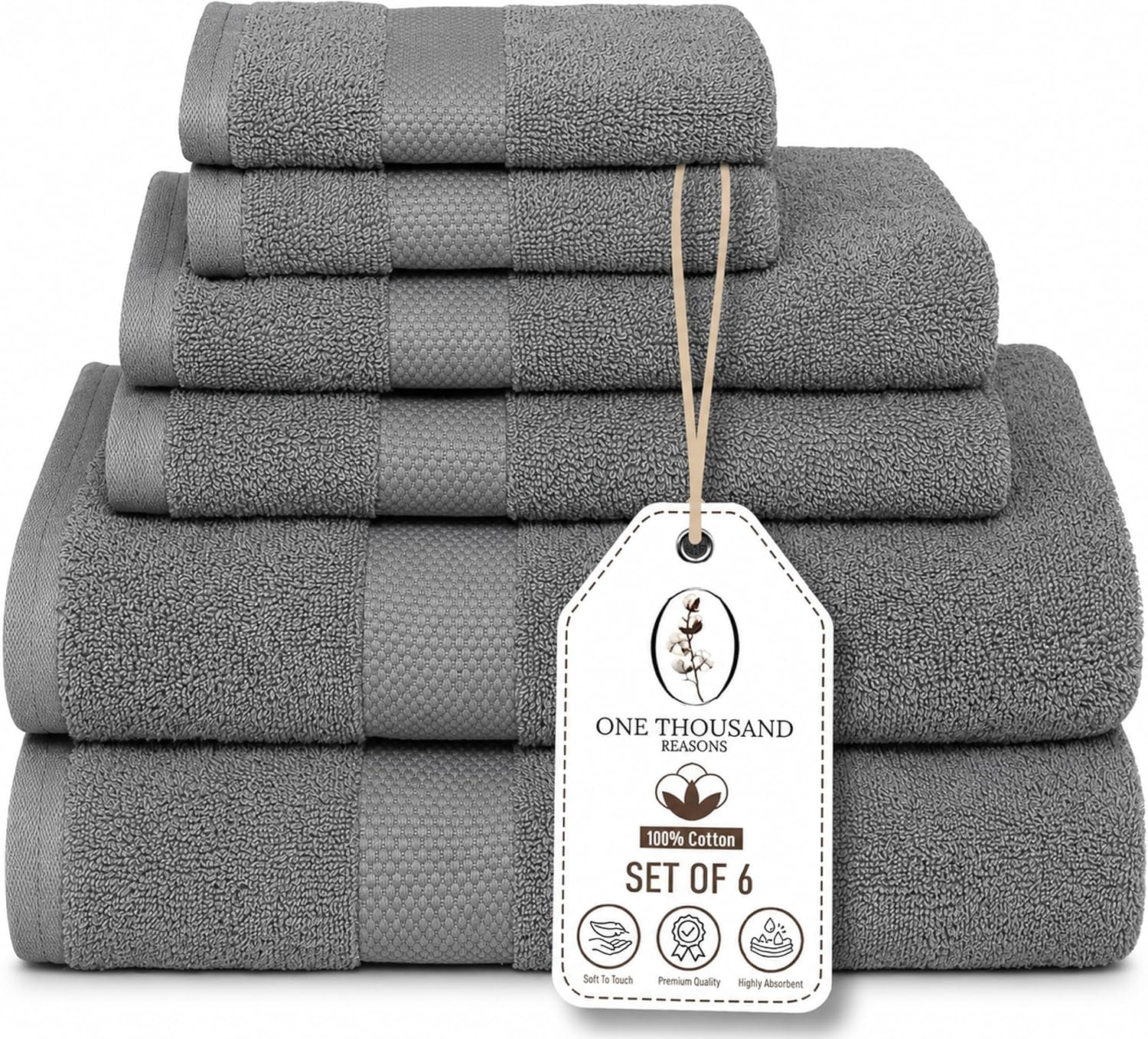 6Pc Luxury Bath Towel Set (1-Stripe) - Gallery 10
