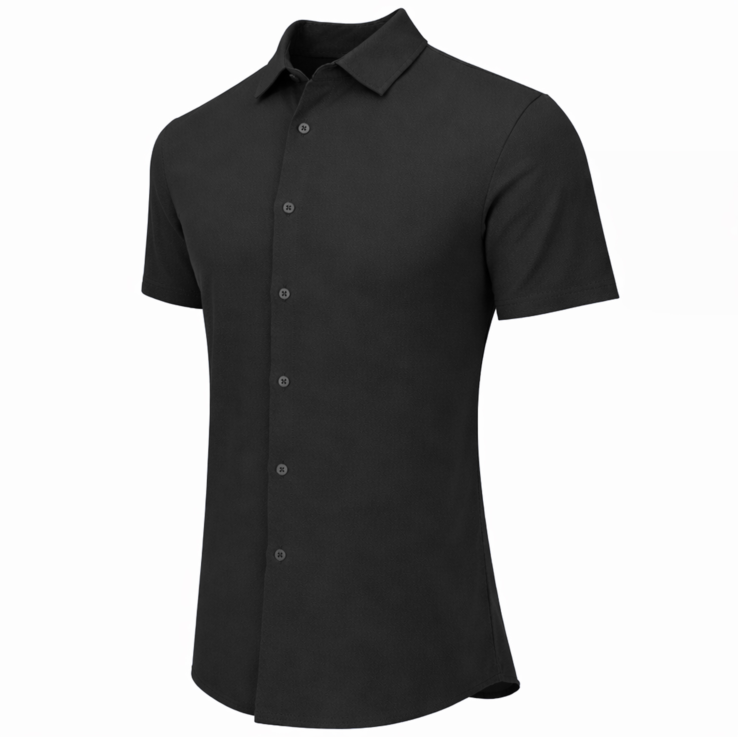 Mens S/S Knit Button Down Shirt - Gallery 15