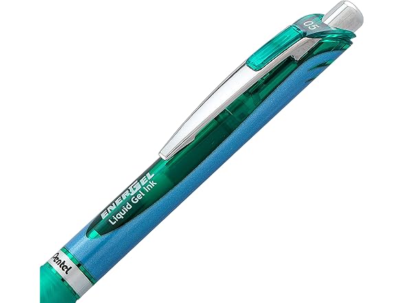 Pentel EnerGel RTX Pen, Green Ink 12-Pk