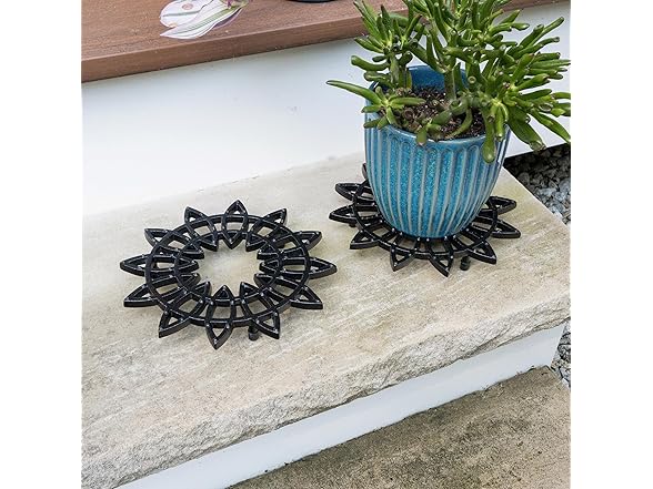 8" Flower Wrought Iron Trivet, Pack of 2