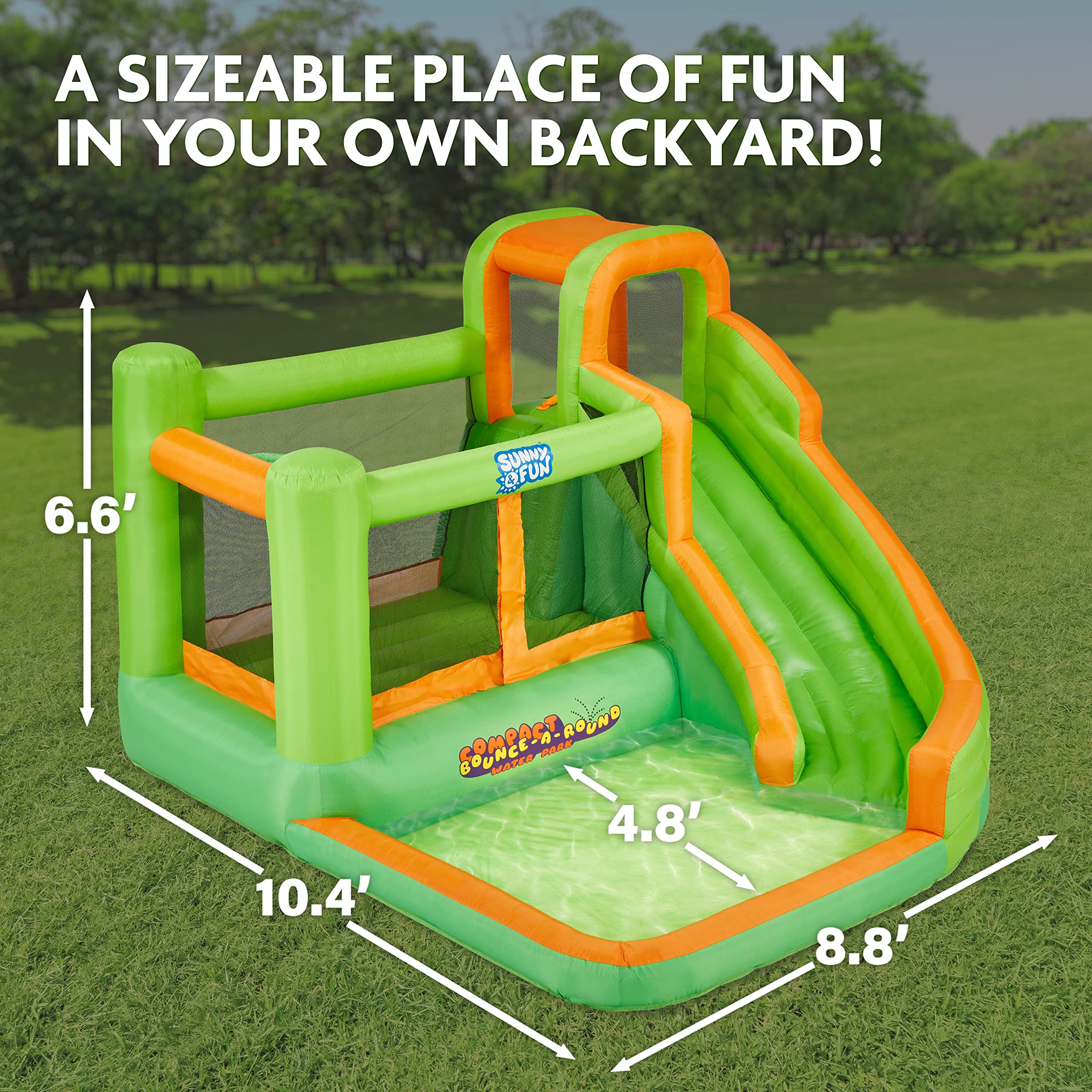 Sunny & Fun Compact Bounce-A-Round Inflatable Water Slide Park - Gallery 12
